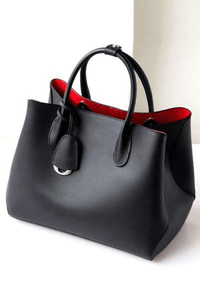 Gichiru Lynn Bag Founders Edition, obsidian black full-grain leather exterior with gold coated hardware